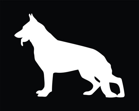 East-european Shepherd Dog Vector Silhouette
