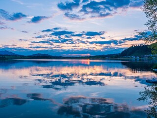 Beautiful view of the lake on a sunny summer day