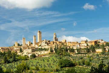 Fototapeta na wymiar Beautiful shot of San Gimignano, an Italian hill town in Tuscany, southwest of Florence