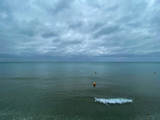 Obraz premium Dramatic Stormy clouds over the sea of Marmara Kumburgaz. Istanbul 