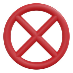 3D red cross sign isolated.