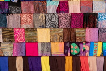 Fabrics on a market in Morocco