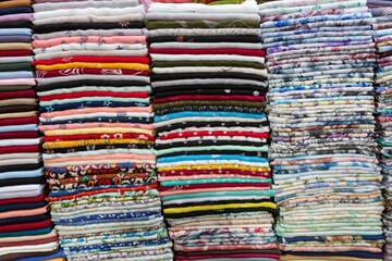 Fabrics on a market in Morocco
