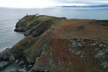 Fototapeta na wymiar Aerial view of a deserted rocky coastline