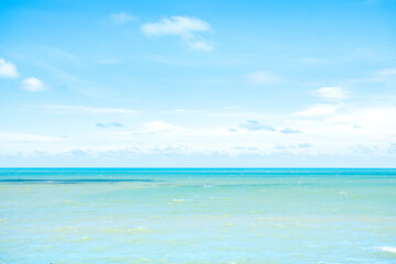 Nature landscape view of Sea blue seascape with clear horizon line and sky. Thailand sea