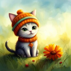 猫のイラスト,Generative AI AI画像