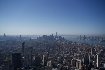 Fototapeta na wymiar Skyline in New York City during early morning
