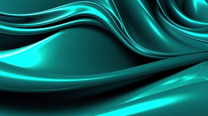 Fototapeta premium Abstract teal futuristic banner A professional 3d render generative AI