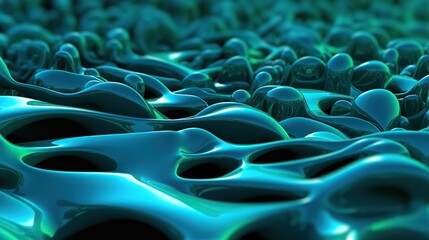Obraz premium Abstract teal futuristic banner A professional 3d render generative AI