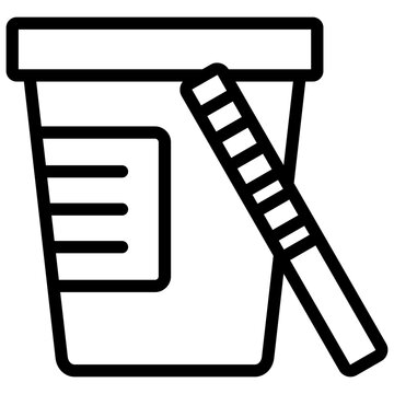 urine sample container with test strip clip art preview