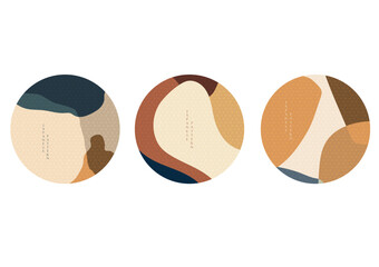 Abstract circle backgrounds with Japanese pattern, vector. Circle shape icon and symbol with Geometric banner design.