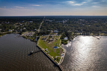 Aerial drone photo of a park in Daytona Beach, Florida