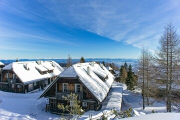 Aerial view of a winter landscape