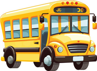 Fototapeta na wymiar Cute Kawaii Yellow School Bus Vector Illustration Back to School Concept Generative AI