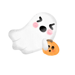 Halloween costumes ghost and pumpkin 