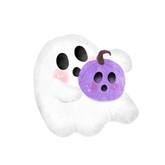Halloween costumes ghost and pumpkin 