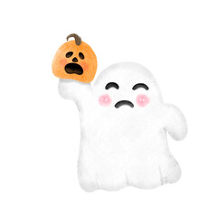 Halloween costumes ghost and pumpkin 