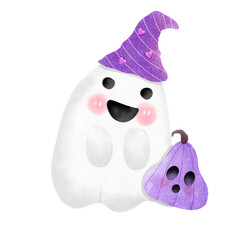 Halloween costumes ghost and pumpkin 
