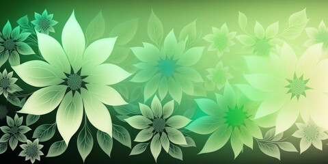 light green  light pale green seamless flower pattern combined with a soft light spring green gradient 