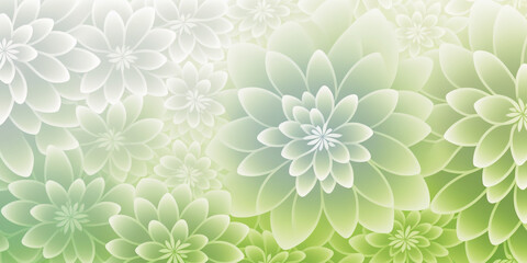 light green  light pale green seamless flower pattern combined with a soft light spring green gradient 