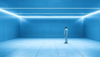 Fototapeta premium person in empty room, alone