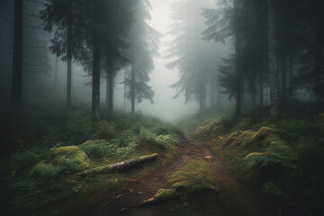 foggy forest background
