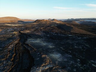 Fototapeta na wymiar View of Fagradalsfjall, Icelandic volcano from a drone.