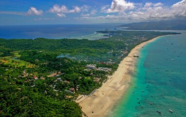 Fototapeta na wymiar Aerial view of Boracay Island on a sunny day, Philippines