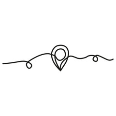 Map pin line background. One line drawing background. Continuous line drawing of GPS icon. Vector illustration. stock image.