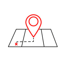 Pin on the map. Map icon. Vector illustration. stock image.