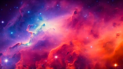Fototapeta na wymiar Colorful space galaxy cloud nebula. Stary night cosmos. Universe science astronomy. Supernova background wallpaper, generative ai