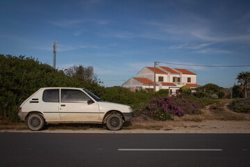 Fototapeta premium Old car on the road
