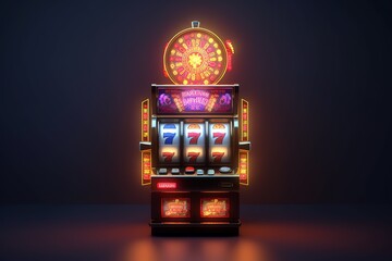 casino slot machine with chips 777