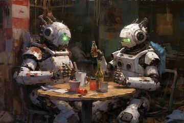 ロボットのイラスト,Generative AI AI画像