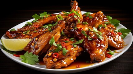 Fototapeta premium Thai Chili Wings: Sweet and Spicy Thai Sensation