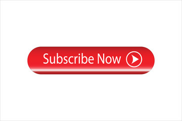 Subscribe now 3d red button.Vector web button.