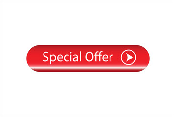 special offer 3d red button.Vector web button.