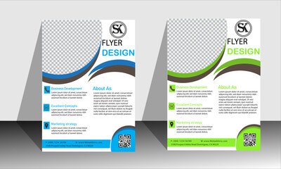 Corporate Creative business flyer design template with two Gradient color variation