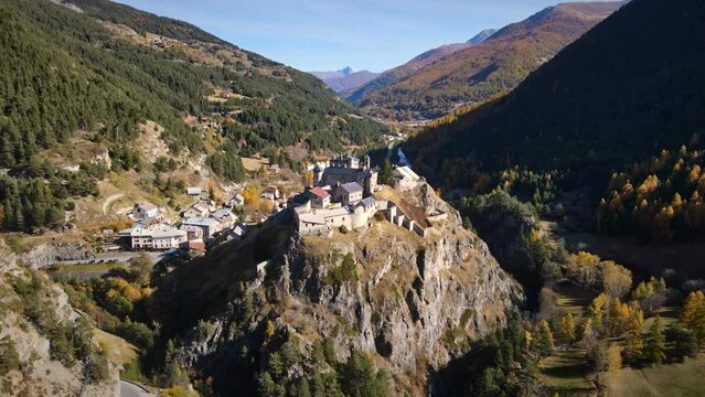 Aerial view of a house on tp of the hill