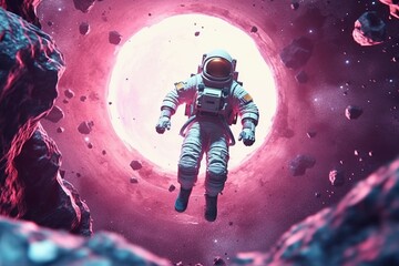 Obraz na płótnie Canvas 宇宙飛行士のイラスト,Generative AI AI画像