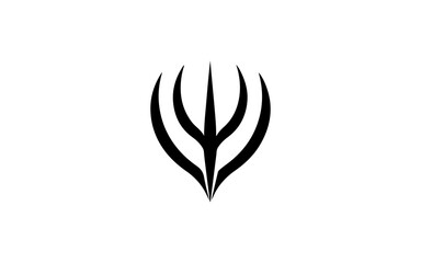 Abstract shape isolated illustration with black and white style.