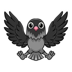 Cute mauve gray masked lovebird cartoon flying