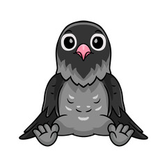 Cute mauve gray masked lovebird cartoon