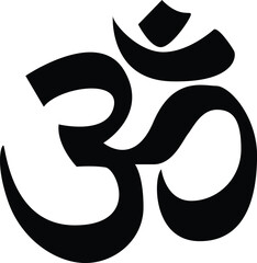 Om Hindu symbol vector illustration. Aum symbol of Hinduism. - obrazy, fototapety, plakaty