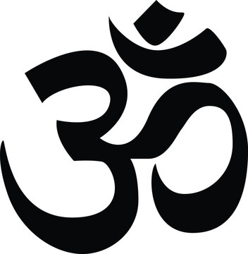 Om Hindu symbol vector illustration. Aum symbol of Hinduism.