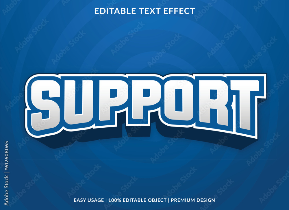 Poster support editable text effect template with abstract background and 3d style use for business brand a