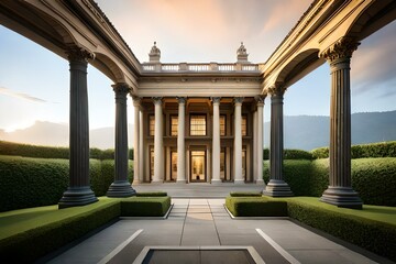 Obraz premium Exquisite Elegance of a mansion: A Captivating Mansion of Timeless Beauty