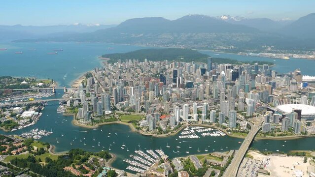 Experience the stunning beauty of Vancouver, BC Canada from above. Panoramic views of the city.