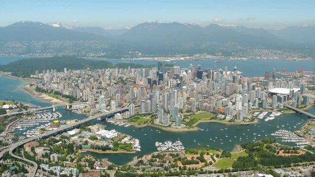 Experience the stunning beauty of Vancouver, BC Canada from above. Panoramic views of the city.