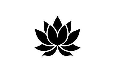 LOTUS shape isolated illustration with black and white style.

